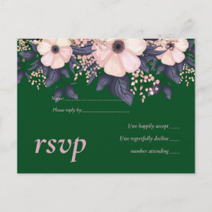 Postal De Invitación Presupuesto de Boda floral rosa verde