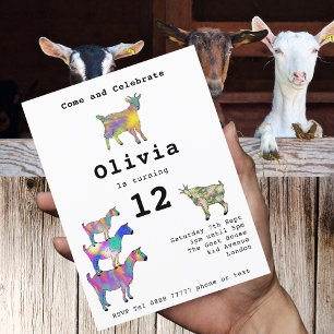 Postal De Invitación Presupuesto de fiesta de cumpleaños de cabras lind
