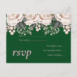 Postal De Invitación Presupuesto del Boda de Floral Verde Botánico