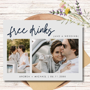 Postal De Invitación Presupuesto Dos bodas de fotos Guardar la fecha