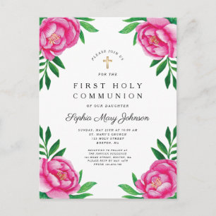 Postal De Invitación Primeras comunidades de color de agua floral de to