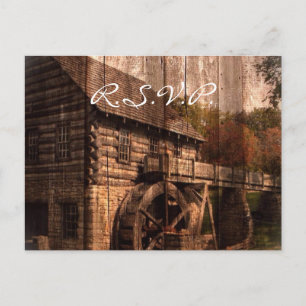 Postal De Invitación Primitive Barn Wood Farmhouse boda