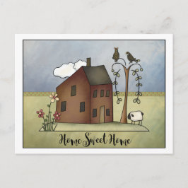 Postal De Invitación Primitive Salt Box Home Fiesta de calentamiento de