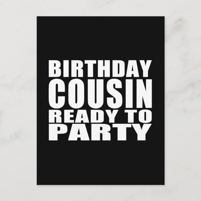 Postal De Invitación Primos: Primo de cumpleaños listo para Fiesta (Anverso)