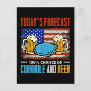 Postal De Invitación Pronóstico de Hoy Cornhole y Cerveza