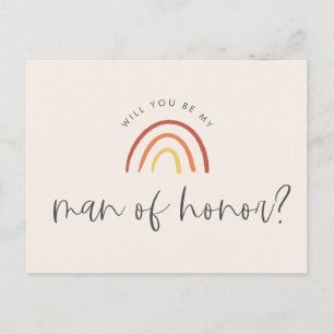Postal De Invitación Proposición del arcoiris de Terracota Rosa