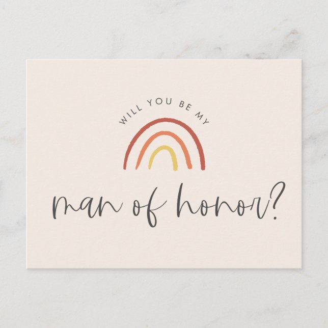 Postal De Invitación Proposición del arcoiris de Terracota Rosa (Anverso)