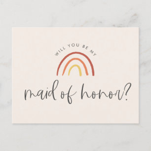 Postal De Invitación Propuesta de doncella de honor arcoiris de la Terr