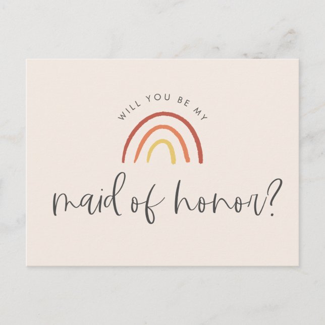 Postal De Invitación Propuesta de doncella de honor arcoiris de la Terr (Anverso)
