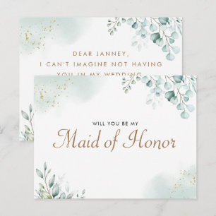 Postal De Invitación Propuesta de doncella de honor para la industria d