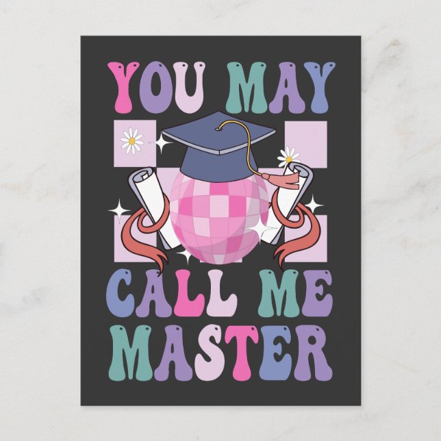 Postal De Invitación Puede llamarme Master Funny 2024 Graduation Gift (Anverso)