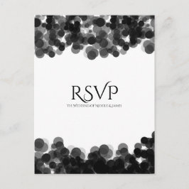 Postal De Invitación Puntos de caviar negros y blancos RSVP de boda mod