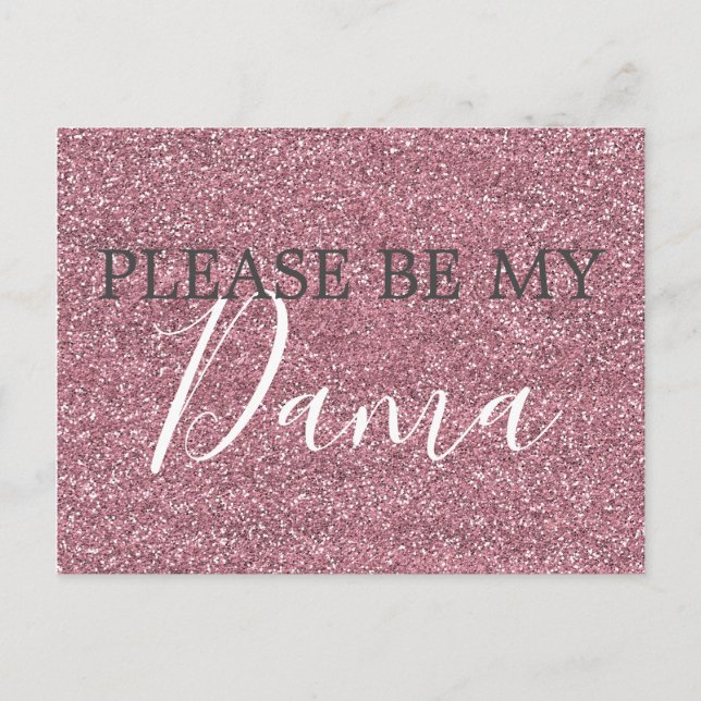 Postal De Invitación Purpurina de imitación rosada Dama Quinceanera Pro (Anverso)