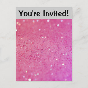 Postal De Invitación Purpurina de las rosas fuertes - brillante,