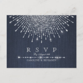Postal De Invitación Purpurina de plata Glam boda deco vintage RSVP