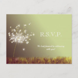 Postal De Invitación Purpurinoso Meadow Dandelions Wedding RSVP