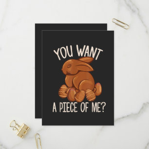 Postal De Invitación Quieres Un Pedazo De Mí - Conejo De Chocolate Pasc