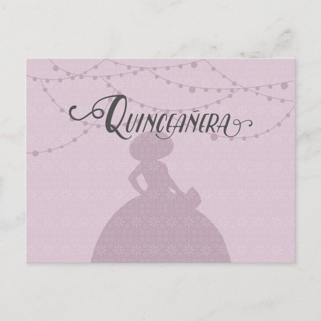 Postal De Invitación Quinceanera de chicharrones de ciruela y acero (Anverso)
