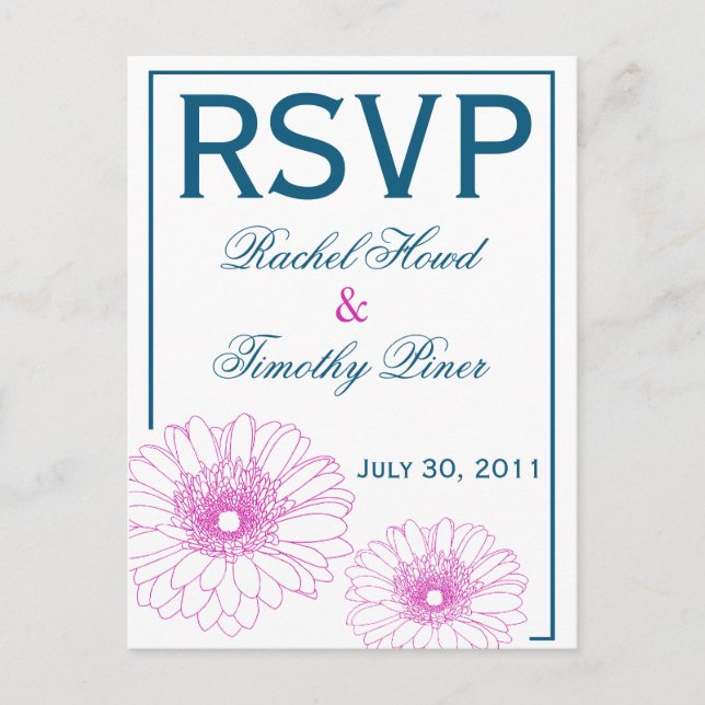 Postal De Invitación Rachel Tim RSVP Card (Anverso)