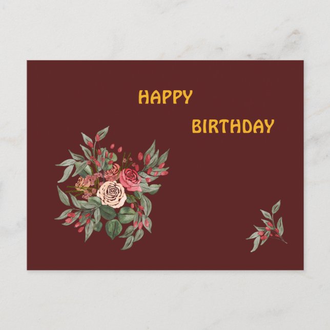 Postal De Invitación Ramo de rosas (Anverso)