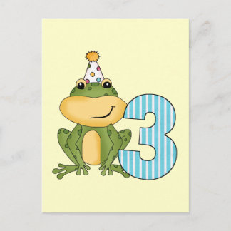 Postal De Invitación Rana fiesta camisetas de tercer cumpleaños y regal