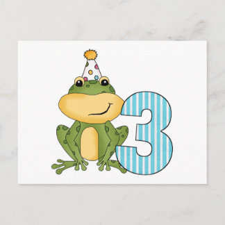 Postal De Invitación Rana fiesta camisetas de tercer cumpleaños y regal