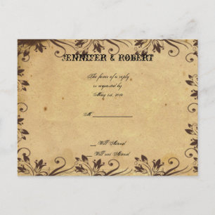 Postal De Invitación Rastic Country Barn Wood Beauty Wedding RSVP