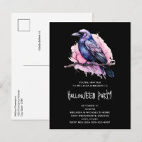 Raven negro en un Ilustracion de sucursal Hallowee