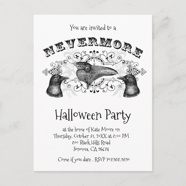 Postal De Invitación Raven Y Crows (Anverso)
