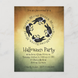 Postal De Invitación Ravens nunca más fiesta de Halloween
