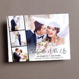 Postal De Invitación Recepción de Boda con Foto y Letra Elegante
