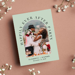 Postal De Invitación Recepción de boda Sage Foto Arco Elegante