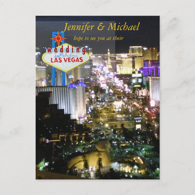 Postal De Invitación Recepción de bodas de Las Vegas RSVP (Anverso)