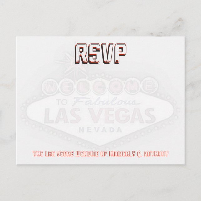 Postal De Invitación Recepción de bodas RSVP de Las Vegas (Anverso)