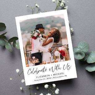 Postal De Invitación Recepción de matrimonio con foto de moda