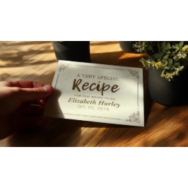 Postal De Invitación Receta de ducha de novia con marco floral con guió