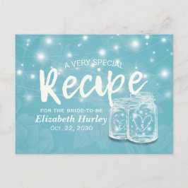Postal De Invitación Receta de ducha de novia floral ligera de cadena m