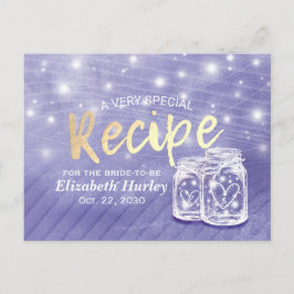 Postal De Invitación Receta de ducha de novia ligera mason jar de parej