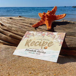 Postal De Invitación Receta de ducha de novia Verano Sandy Beach Starfi