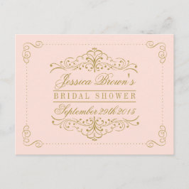 Postal De Invitación Receta de ducha de novias para nado Swirl Ornate d