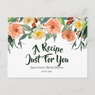 Postal De Invitación Receta de la ducha nupcial floral de otoño