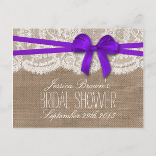 Postal De Invitación Recetas de la ducha de novias rusas púrpuras de va