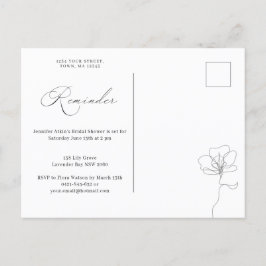 Postal De Invitación Recordatorio de flores dibujado a mano ilustrado R