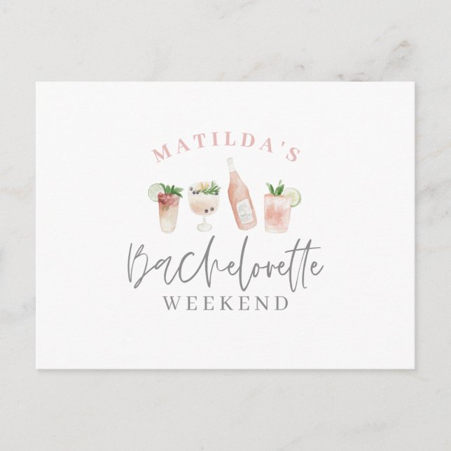 Postal De Invitación refrescos pintados de color agua fin de semana de  (Anverso)