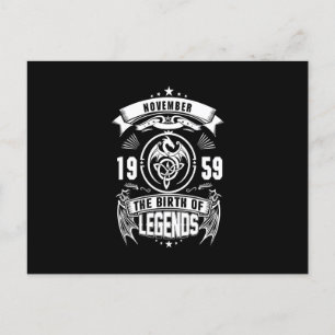 Postal De Invitación Regalo de cumpleaños   Noviembre De 1959 Nacimient