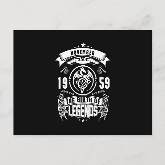 Postal De Invitación Regalo de cumpleaños | Noviembre De 1959 Nacimient (Anverso)