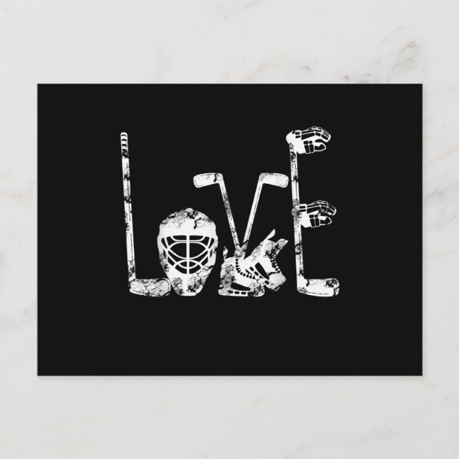 Postal De Invitación Regalo de San Valentín de hockey sobre hielo lindo (Anverso)