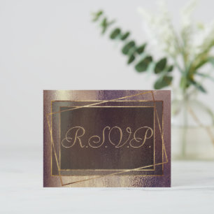 Postal De Invitación Relieve metalizado Glitzy   Golden Bronze Copper F