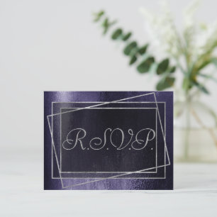 Postal De Invitación Relieve metalizado Glitzy   Indigo Midnight Dark P