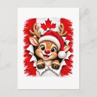 Postal De Invitación Reno canadiense de Navidad